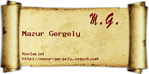 Mazur Gergely névjegykártya
